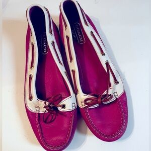 Vtg Coach Boat Shoes Women Sz 9 Pink White